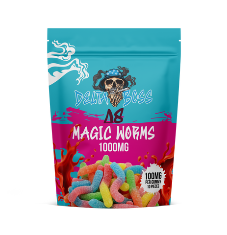 1000mg Delta Boss Magic Worms D8 Gummies