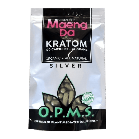 120ct OPMS Silver Green Vein Maeng Da Kratom Extract Capsules