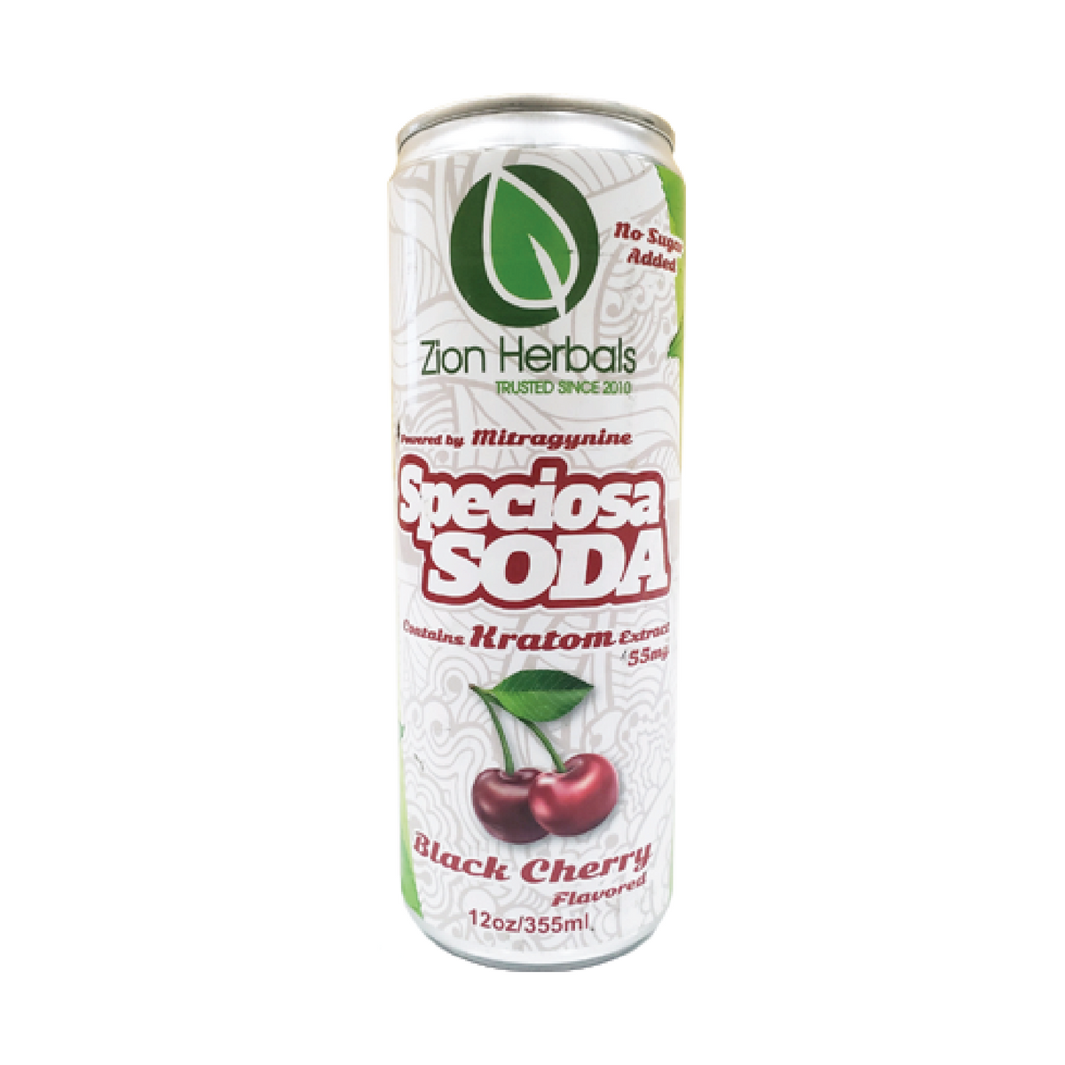 12oz Black Cherry Kratom Soda Zion Herbals