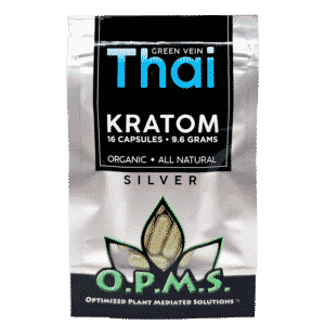 16ct OPMS Silver Green Vein Thai Kratom Extract Capsules
