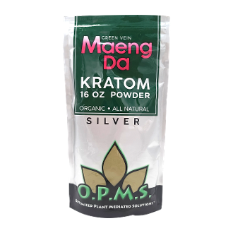 16oz OPMS Silver Green Vein Maeng Da Kratom Extract Powder