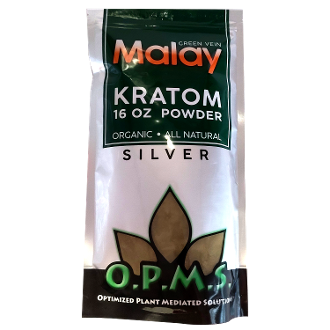 16oz OPMS Silver Green Vein Malay Kratom Extract Powder