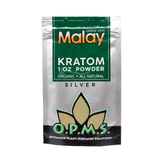 1oz OPMS Silver Green Vein Malay Kratom Extract Powder