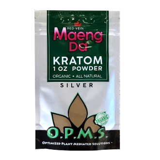 1oz OPMS Silver Red Vein Maeng Da Kratom Extract Powder