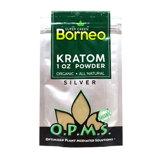 1oz OPMS Silver Super Green Borneo Kratom Extract Powder