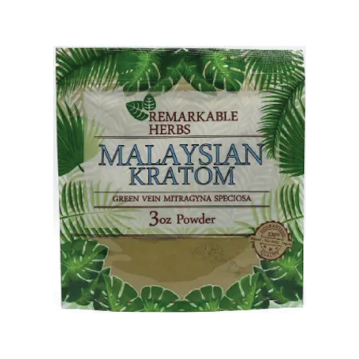 3oz Green Vein Malaysian Remarkable Herbs Kratom Powder