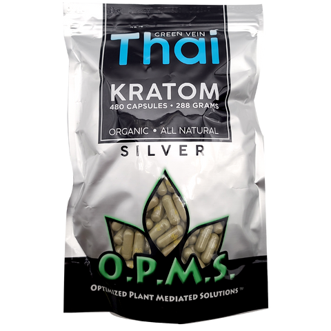 480ct OPMS Silver Green Vein Thai Kratom Extract Capsules