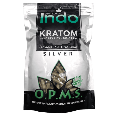 480ct OPMS Silver White Vein Indo Kratom Extract Capsules