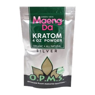 4oz OPMS Silver Green Vein Maeng Da Kratom Extract Powder