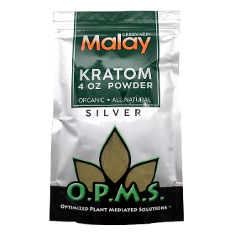 4oz OPMS Silver Green Vein Malay Kratom Extract Powder