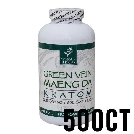 500ct Green Vein Maeng Da Whole Herbs Kratom Capsules