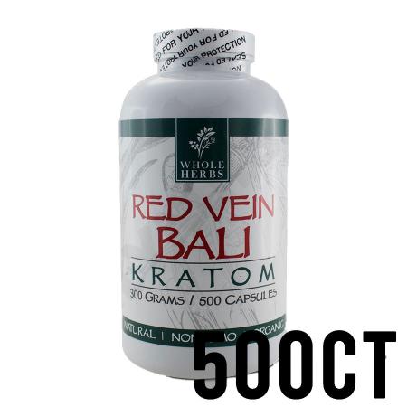 500ct Red Vein Bali Whole Herbs Kratom Capsules