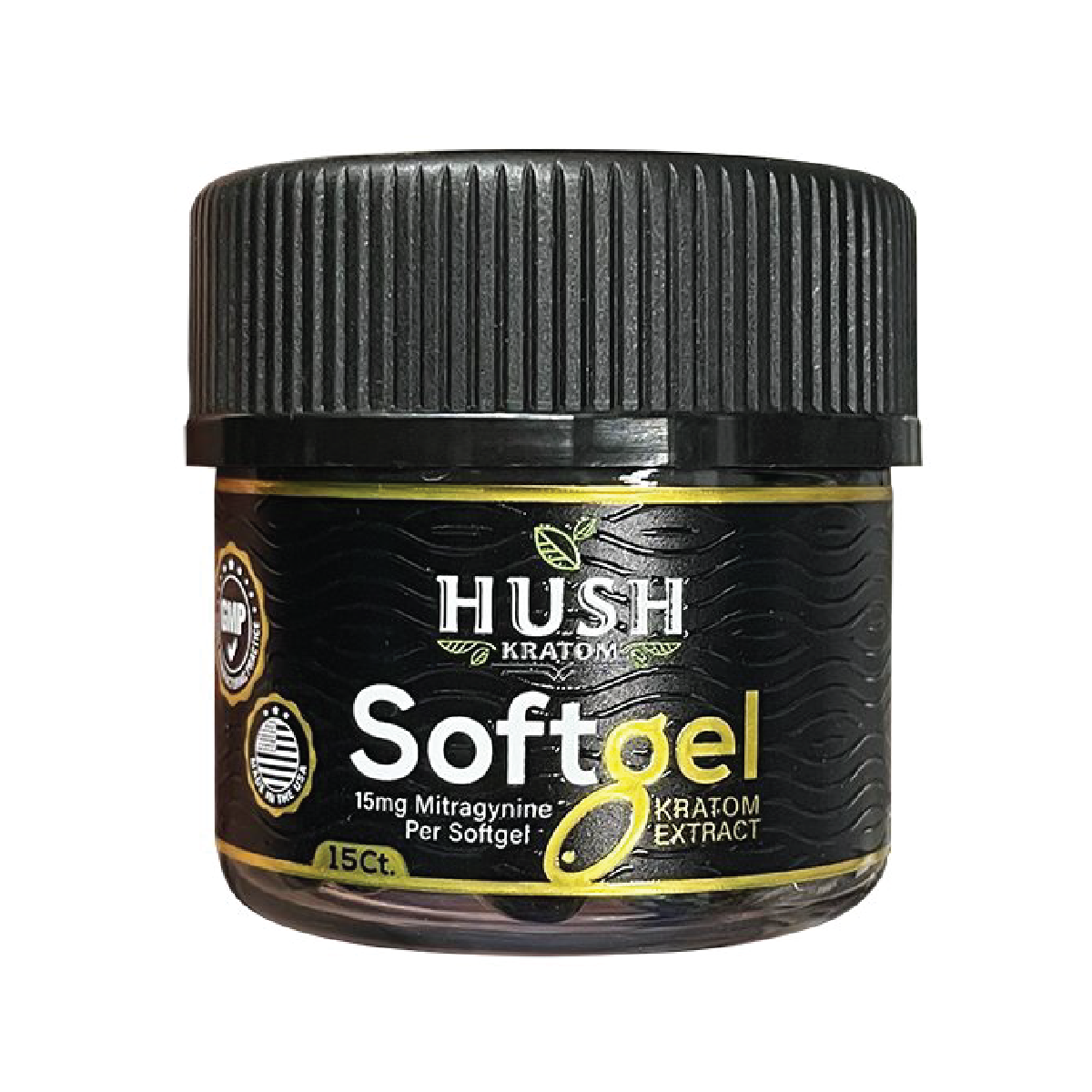 15Ct Kratom Soft Gels Hush
